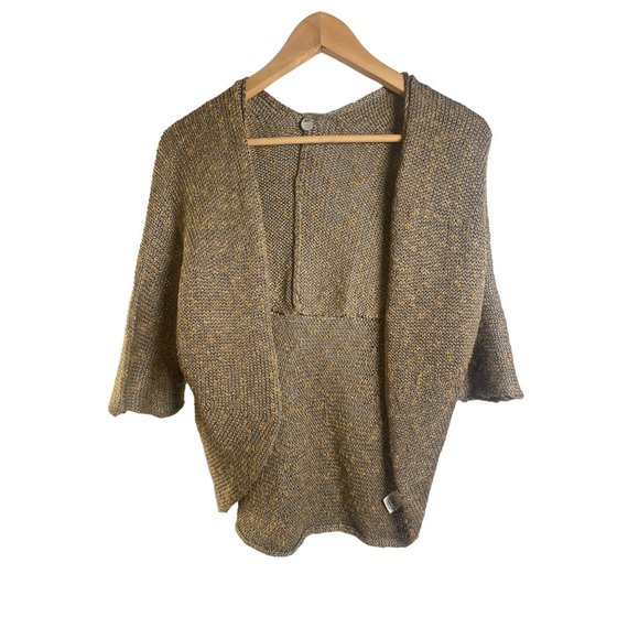Margaret O’Leary Knit Shrug Sweater Khaki Blend Women Size 1 - Picture 1 of 5